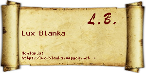 Lux Blanka névjegykártya