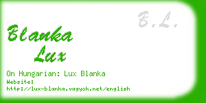 blanka lux business card